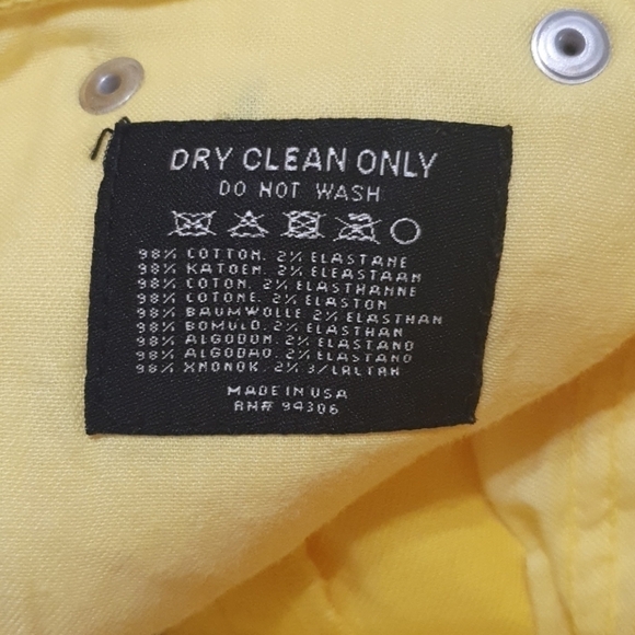 Ralph Lauren G25 Canary Yellow Straight Leg Jeans - Picture 7 of 10